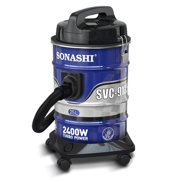 Sonashi Aspirateur 25 L puissante et silencieuse Filtration multi-niveaux SVC-9125D-2400 W, Noir et bleu – Image 3